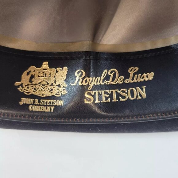 Royal De Luxe Stetson Men's Black Bowler Hat Size (7) Vintage - Picture 8 of 8